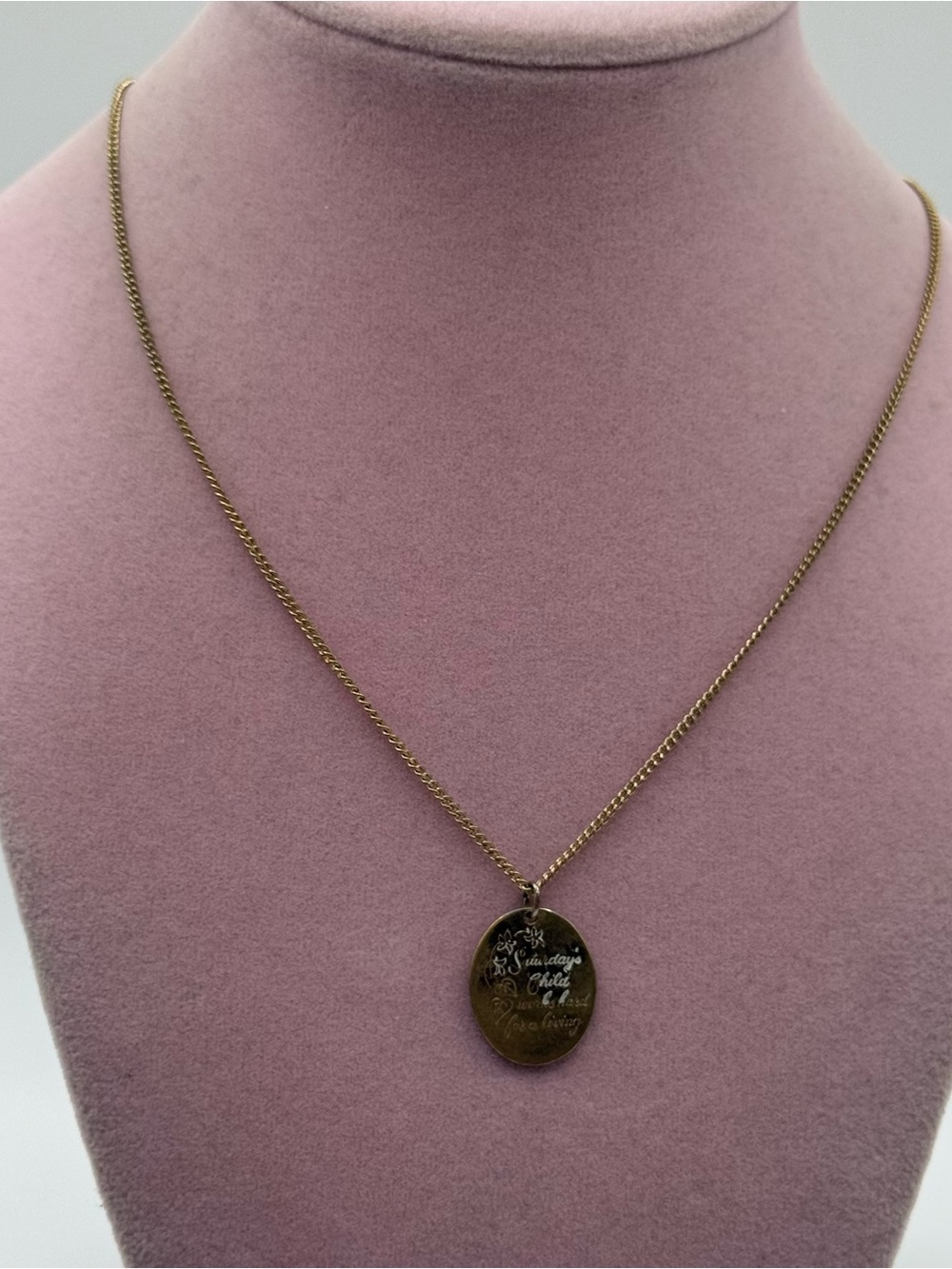 Avon Saturdays child Gold Oval Pendant Necklace - Women Jewelry